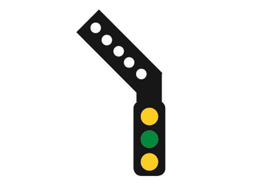 Train Tech DCC Signal (LH Feather) - 3 Aspect Distant HO/OO Gauge TTDS4L
