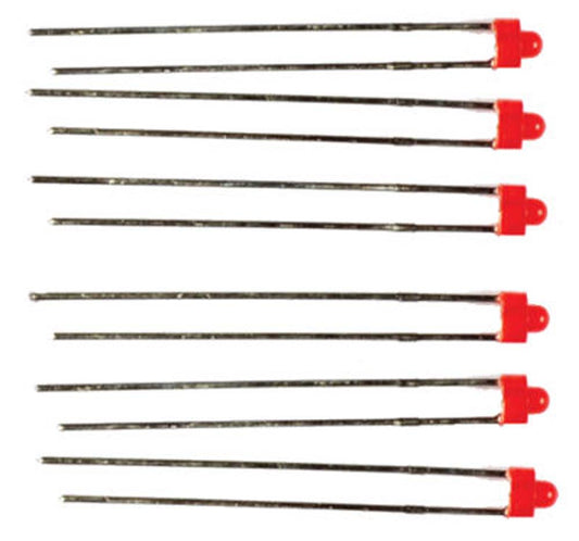 Train Tech LED Pack - 3mm Red (6) N/HO/OO Gauge TTLED14