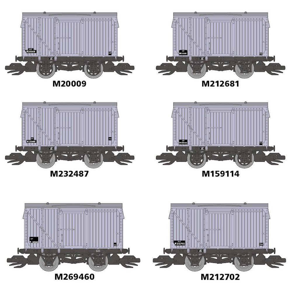 PECO BR/LMS Box Van BR Grey 6-pack TT:120 61302