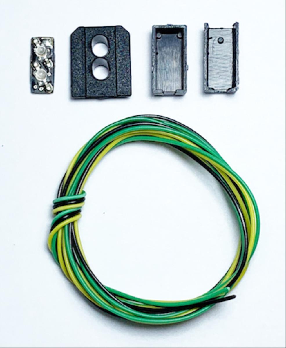 Train Tech Signal Heads Kit - 2 Aspect Distant (Y/G) OO Gauge TTSH3