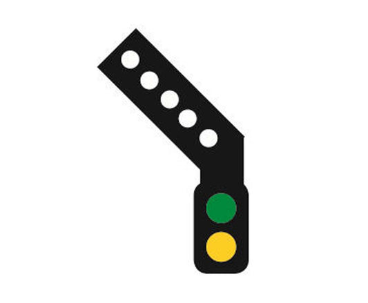 Train Tech Sensor Signal (LH Feather) - 2 Aspect Distant HO/OO Gauge TTSS2L