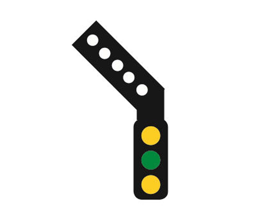 Train Tech Sensor Signal (LH Feather) - 3 Aspect Distant HO/OO Gauge TTSS4L