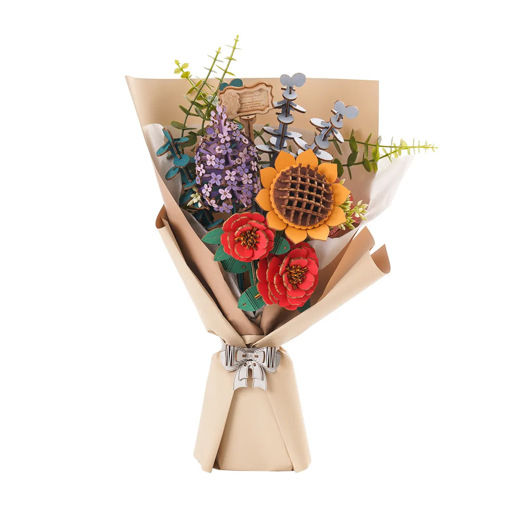 ROBOTIME Rowood Flower Bouquet Wooden Flower Craft Kit TW01H