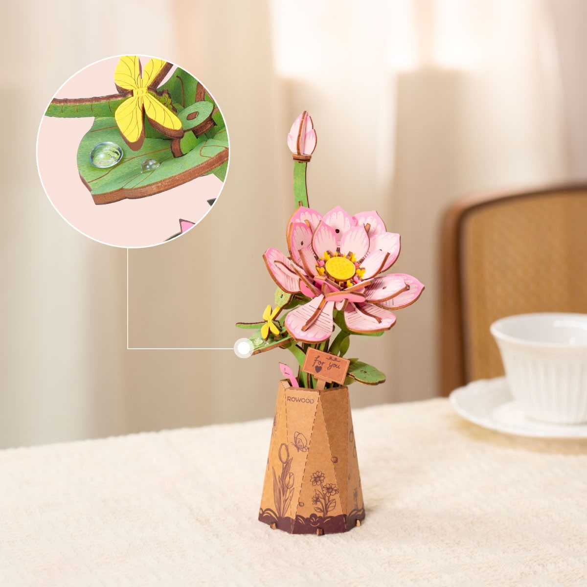 Rowood Lotus DIY Wooden Flower 3D Puzzle TW151