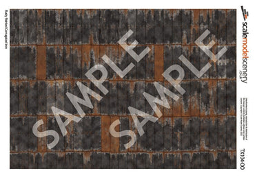 Scale Model Scenery TX104 Rusty Black Painted & Weathered Corrugated Iron OO/HO