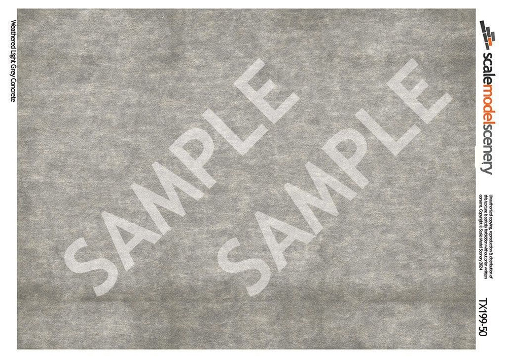Scale Model Scenery TX199 Weathered Light Grey Concrete Texture Paper Pk5 OO/HO