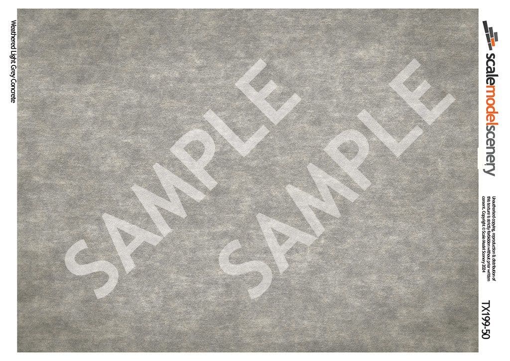 Scale Model Scenery TX199 Weathered Light Grey Concrete Texture Paper Pk5 OO/HO