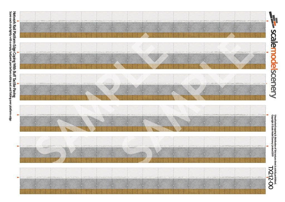 Scale Model Scenery TX212 Network Rail Platform Edge Coping With Buff Tac OO/HO