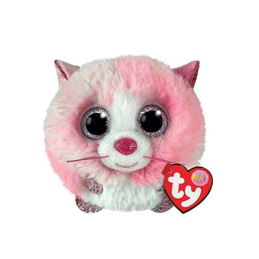 Ty Tia Pink Cat - Puffie Beanie Ball 42525