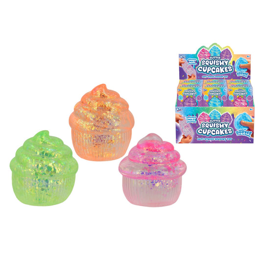 Squishy Glitter Maltose Cupcakes Sensory Toy KTL - Assorted