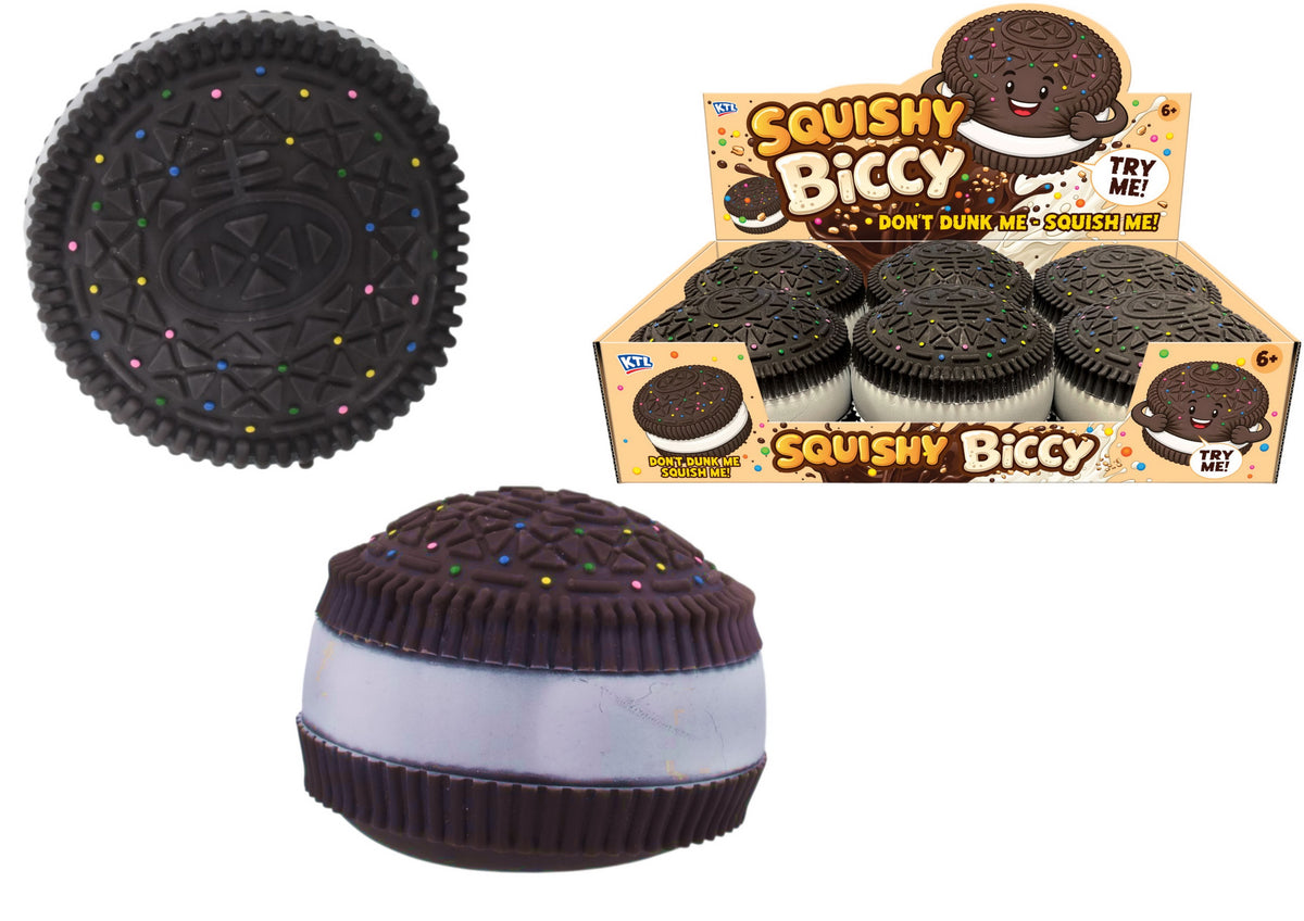 Kandy Toys Squidgy Jumbo Dark Chocolate Biscuit Sensory Toy