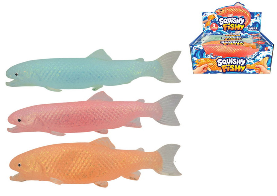 Kandy Toys Large 600g Squishy Fish Sensory Toy (3 Assorted)