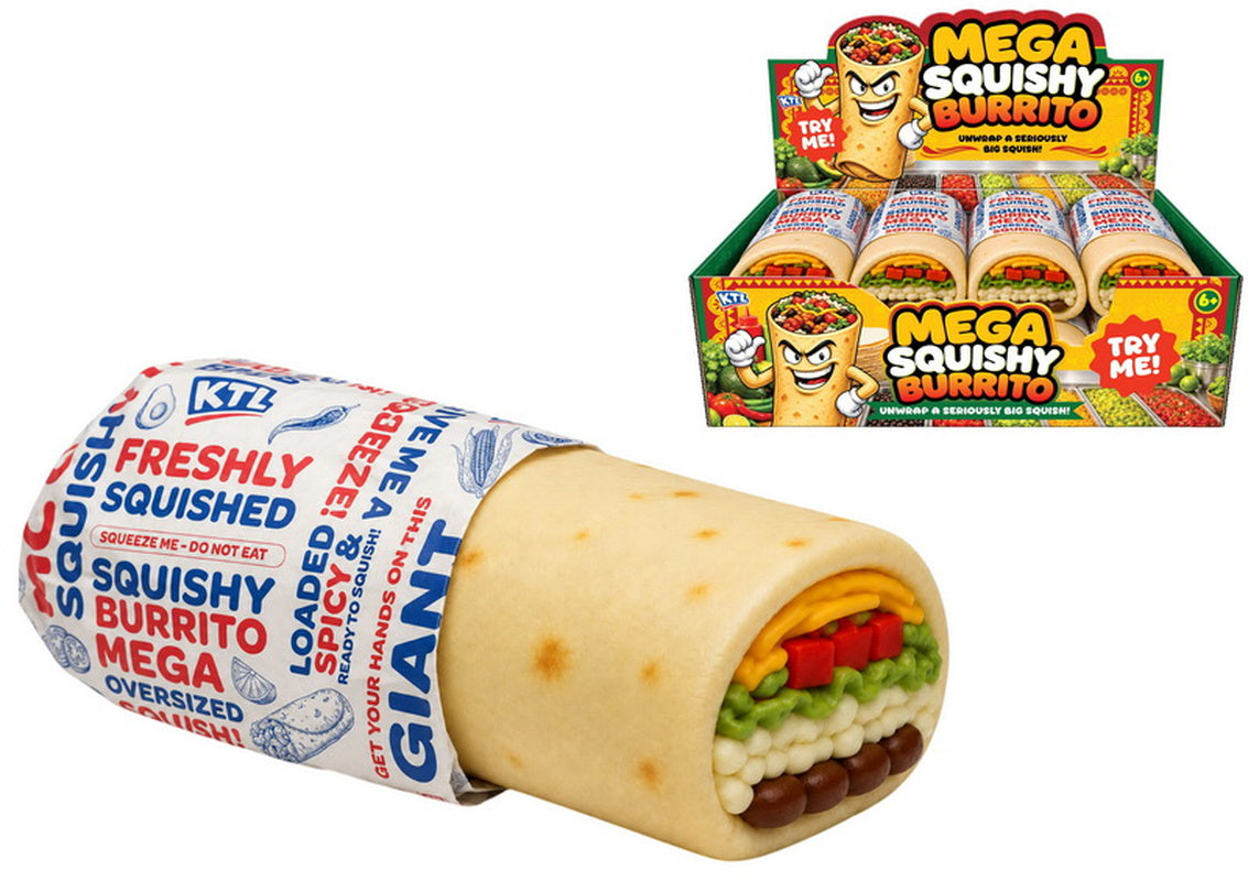 Kandy Toys Giant Squishy Burrito with Paper Wrap Sensory Toy