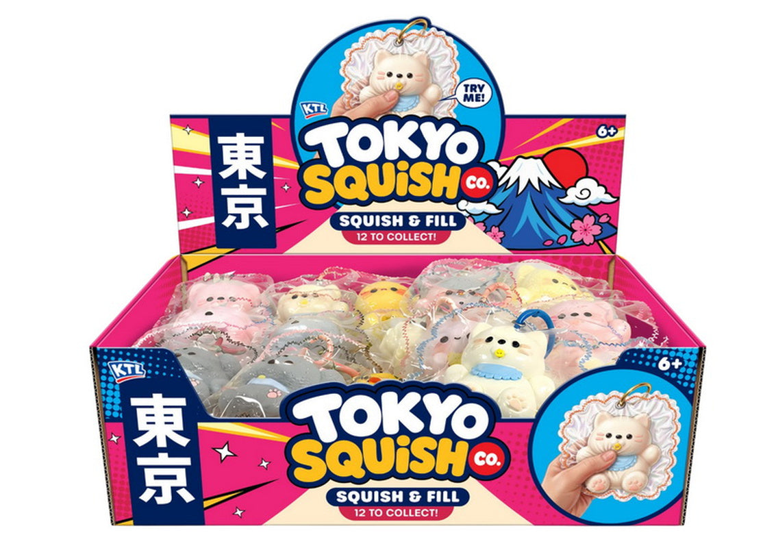 Kandy Toys Tokyo Squish Co Squishy Keyring Bag Sensory Toy (12 Assorted)
