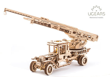UGEARS Fire Ladder Truck Mechanical Wooden Model Kit 70022