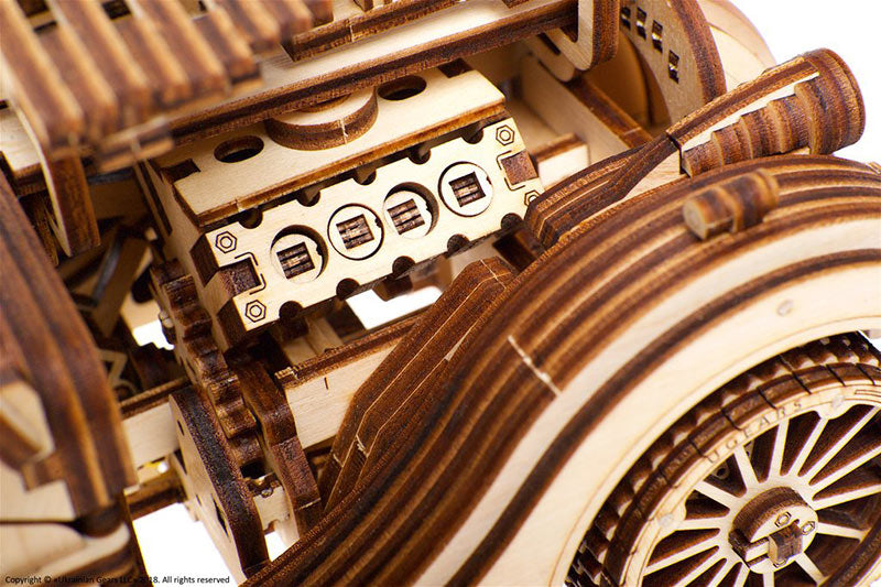UGEARS Roadster Mechanical Wooden Model Kit 70052