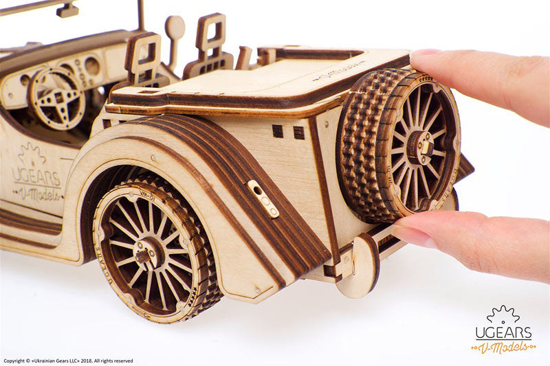 UGEARS Roadster Mechanical Wooden Model Kit 70052