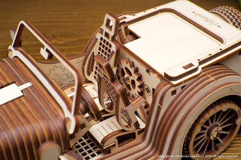 UGEARS Roadster Mechanical Wooden Model Kit 70052