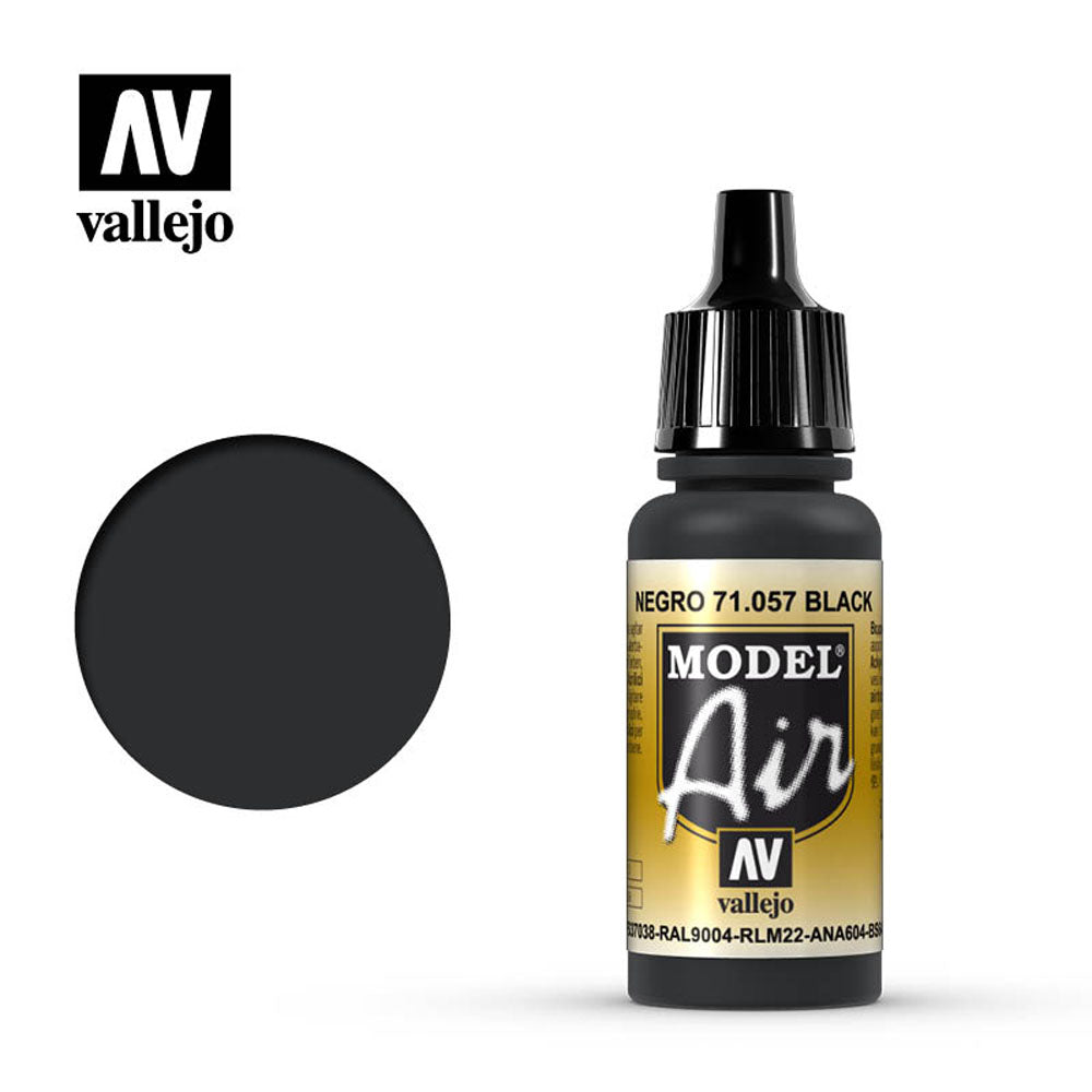 Vallejo Model Air - Black 18ml Model Paint 71057