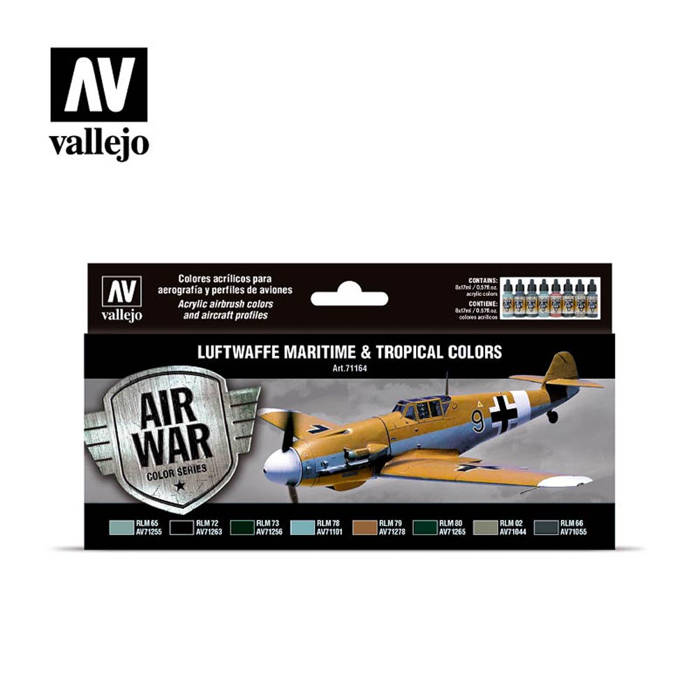 Vallejo 71164 Luftwaffe Maritime & Tropical Paint Set WWII - 8 x 18ml Bottles