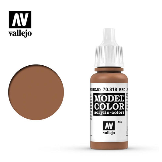 Vallejo 818 Model Colour Red Leather 18ml Paint Dropper Bottle