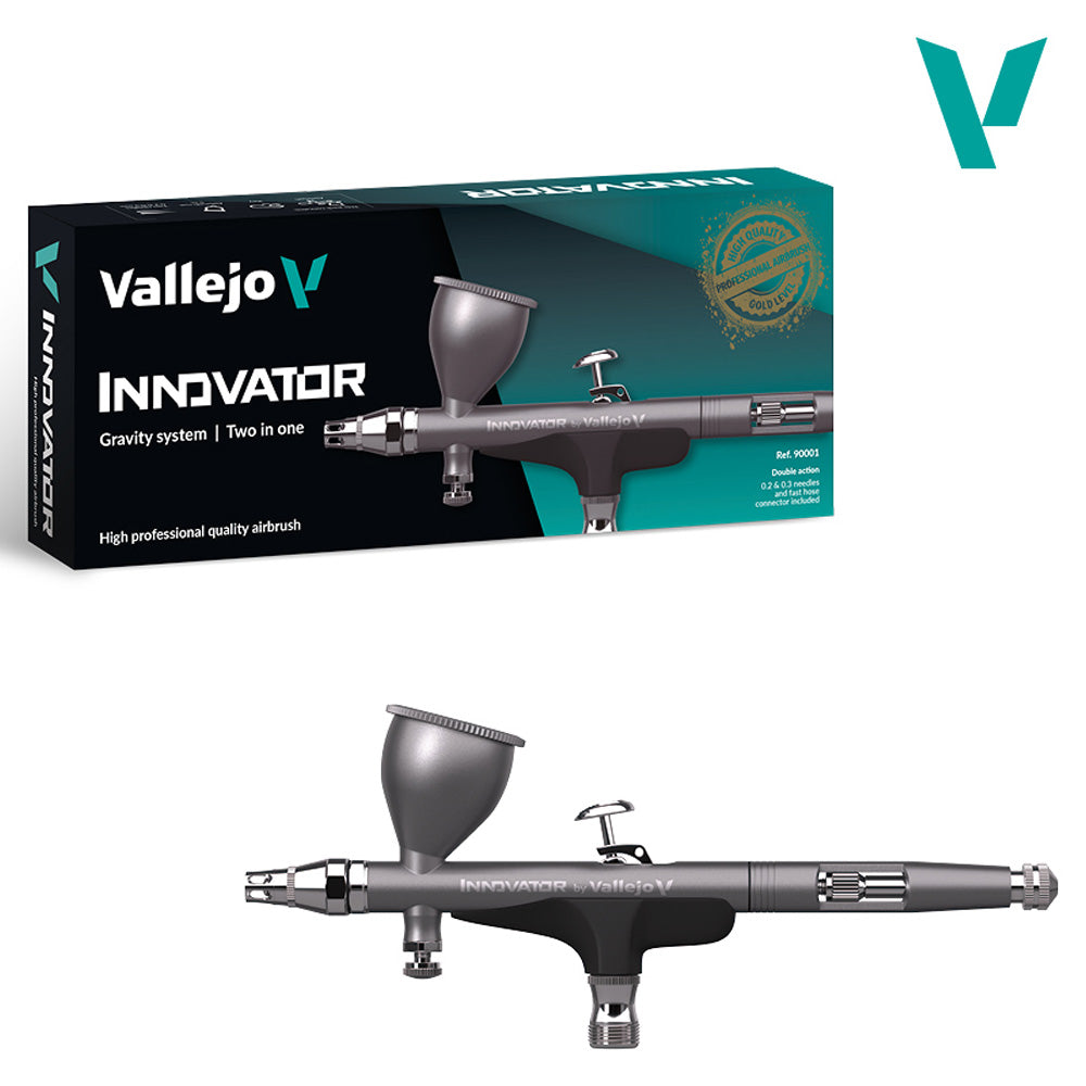 Vallejo Innovator 2-in-1 Airbrush 90001 Standard Compressor Bundle Kit