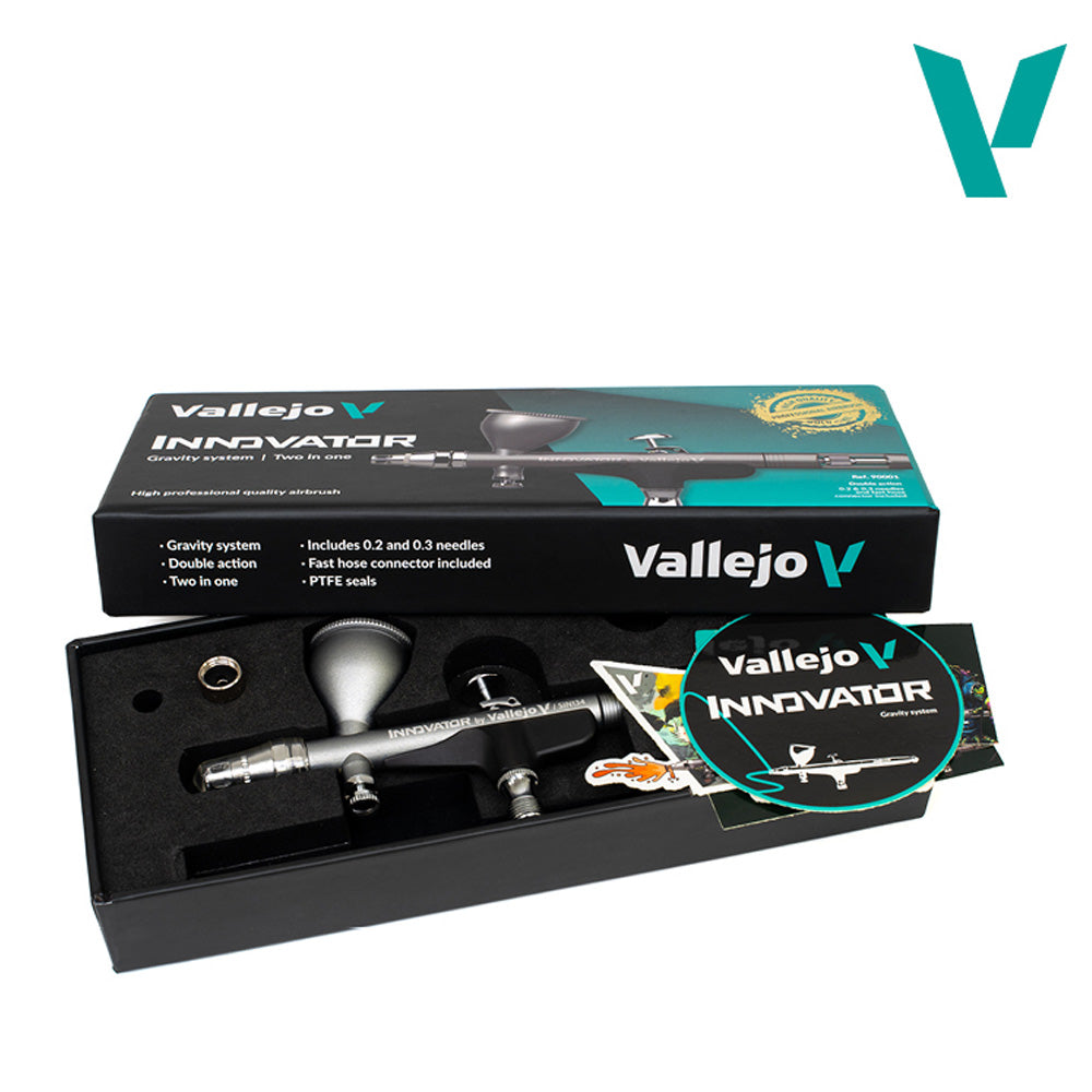 Vallejo Innovator 2-in-1 Airbrush 90001 Premium Compressor Bundle Kit