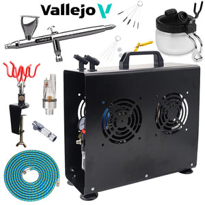Vallejo Profinish 2-in-1 Airbrush 90002 Premium Compressor Bundle Kit