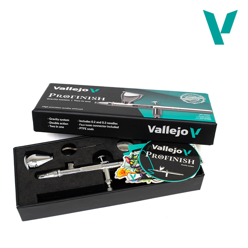 Vallejo Profinish 2-in-1 Airbrush 90002 Standard Compressor Bundle Kit