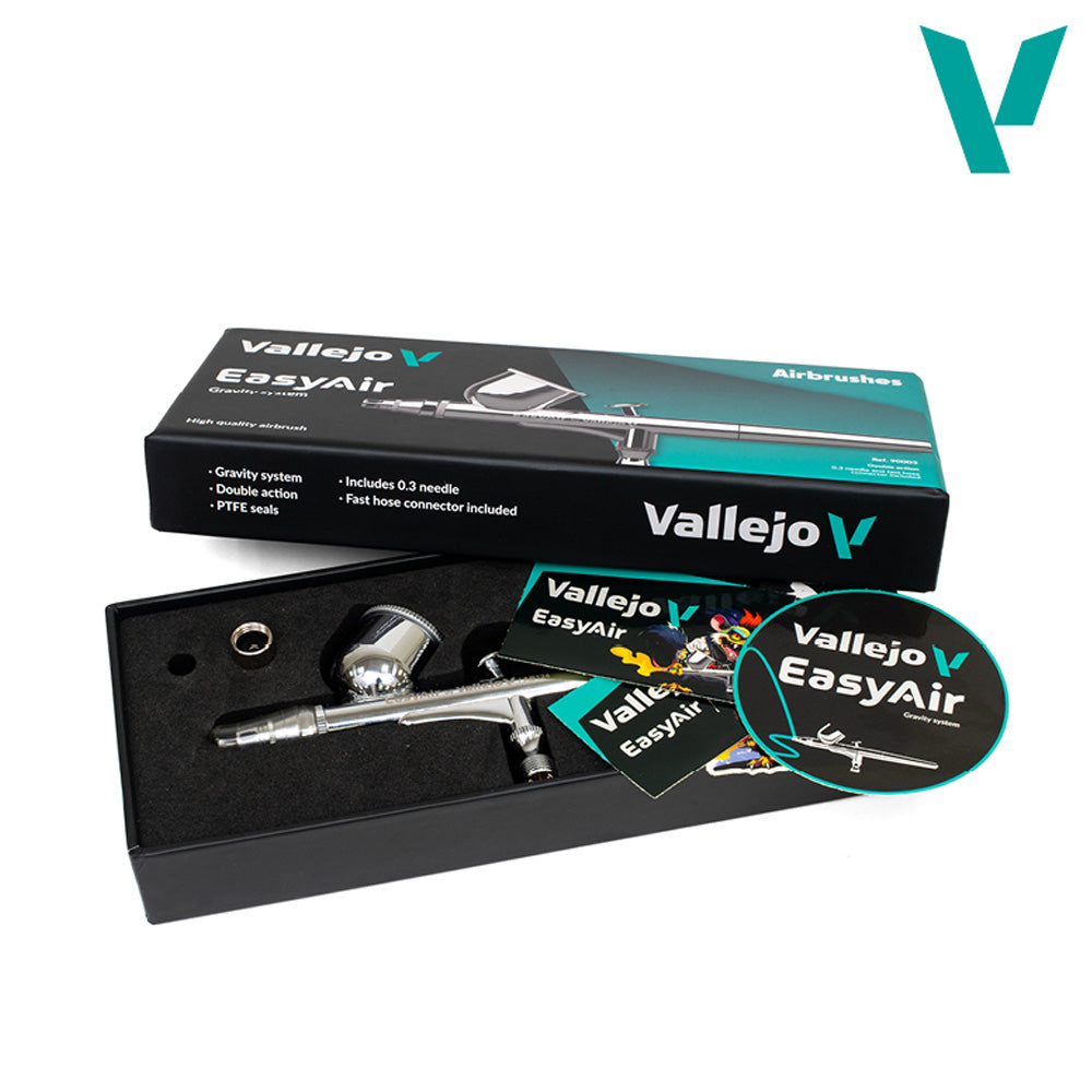 Vallejo EasyAir 2-in-1 Airbrush 90003 Premium Compressor Bundle Kit