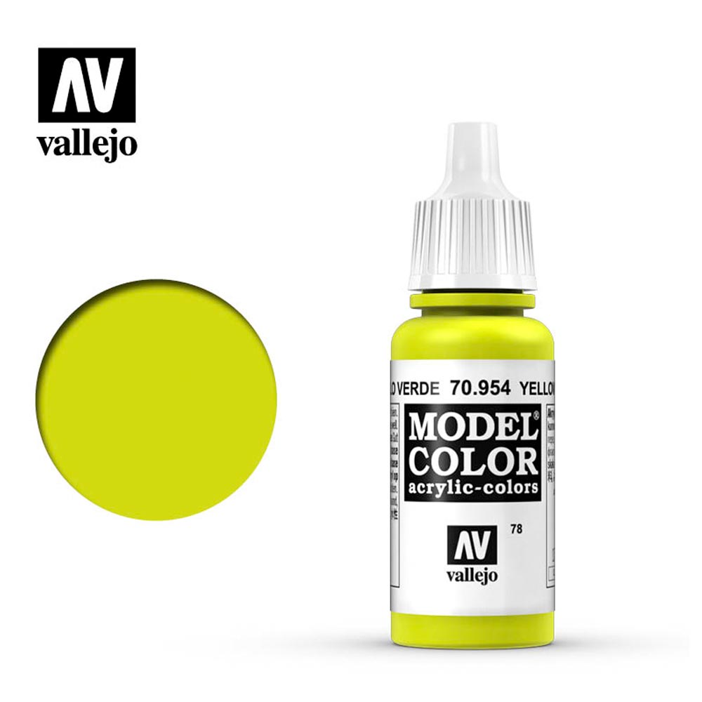 Vallejo 954 Model Colour Yellow Green 18ml Paint Dropper Bottle
