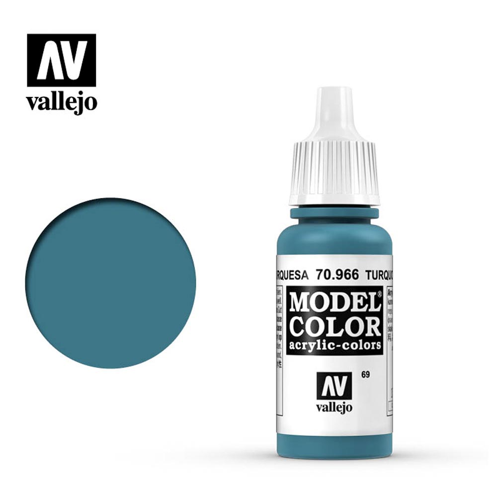 Vallejo 966 Model Colour Turquoise 18ml Paint Dropper Bottle