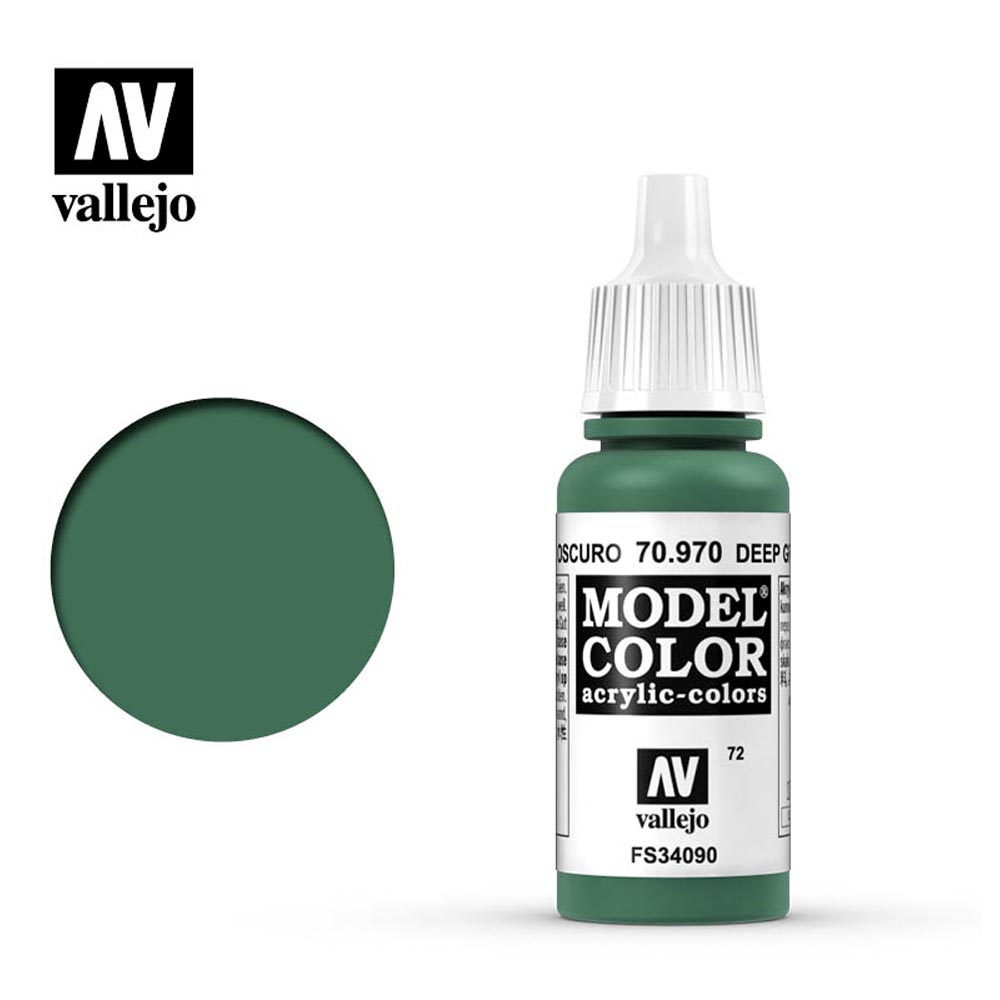 Vallejo 970 Model Colour Deep Green 18ml Paint Dropper Bottle