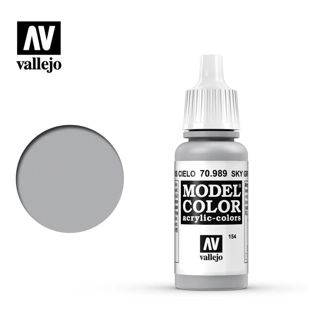 Vallejo 989 Model Colour Sky Grey 18ml Paint Dropper Bottle