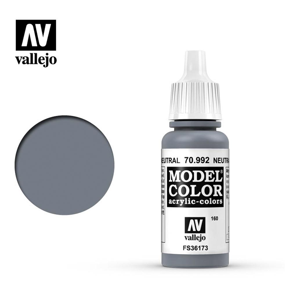 Vallejo 992 Model Colour Neutral Grey 18ml Paint Dropper Bottle