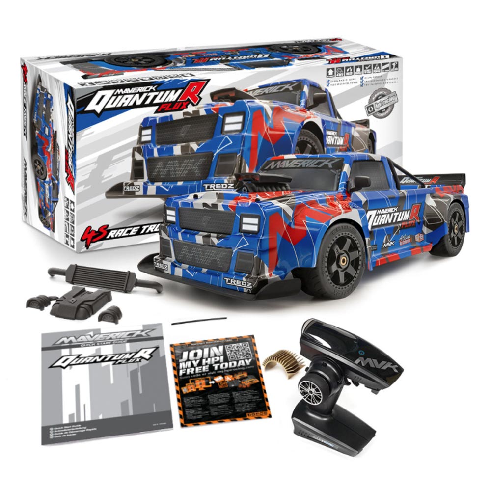 Maverick QuantumR Flux 4S 1:8 4WD Race Truck - Blue/Red RTR RC Car 150312