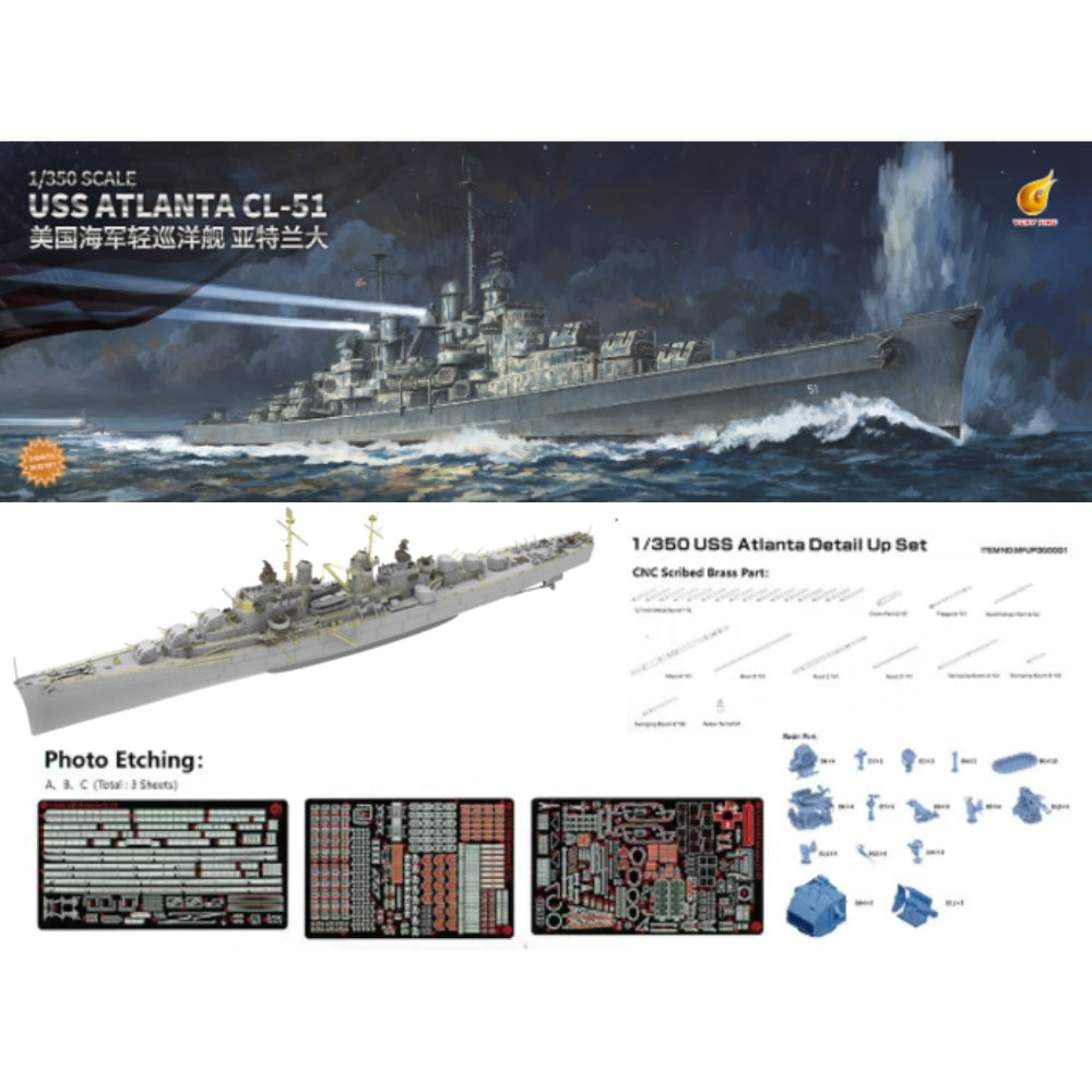 Very Fire 350922U USS Atlanta CL-51 Light Cruiser Deluxe Version 1:35 Model Kit