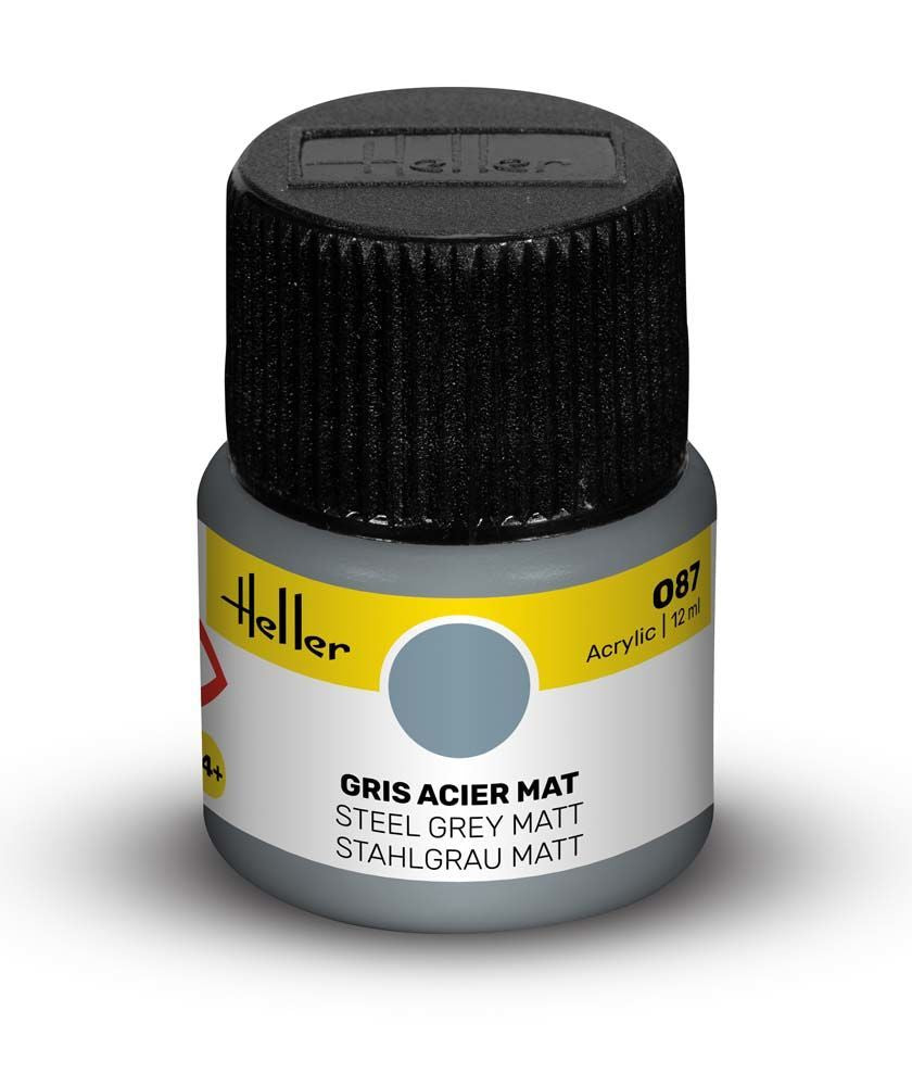 Heller Acrylic Colour 087 Steel Grey Matt 12ml Paint