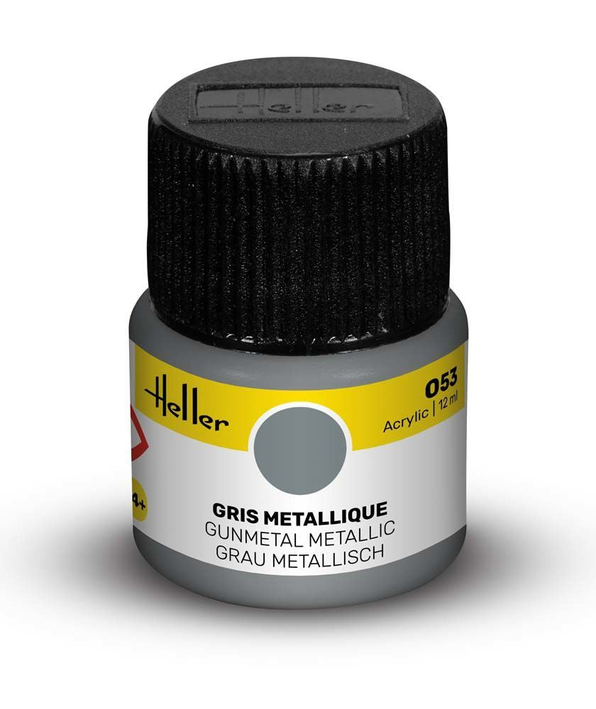 Heller Acrylic Colour 053 Gunmetal Metallic 12ml Paint