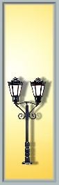 Viessmann 6073 Double Park Lamp Black 65mm LED Warm White HO
