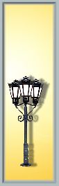 Viessmann 6077 Triple Park Lamp Black 65mm LED Warm White HO