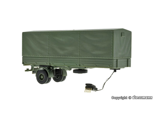 Viessmann 8221 CarMotion 1 Axle Curtainside Semitrailer Military HO Gauge