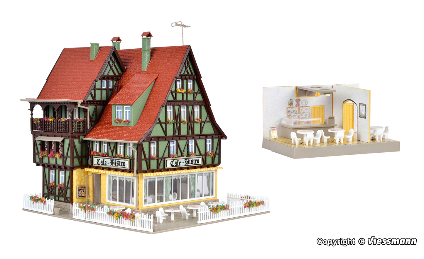 Vollmer 43695 Café Bistro with Interior and LED Lighting Kit HO