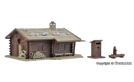 Vollmer 43708 Hunting Lodge with Fountain and Outhouse Kit HO