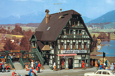 Vollmer 43736 Inn with Butchers Shop Interior and LED Lighting Kit HO