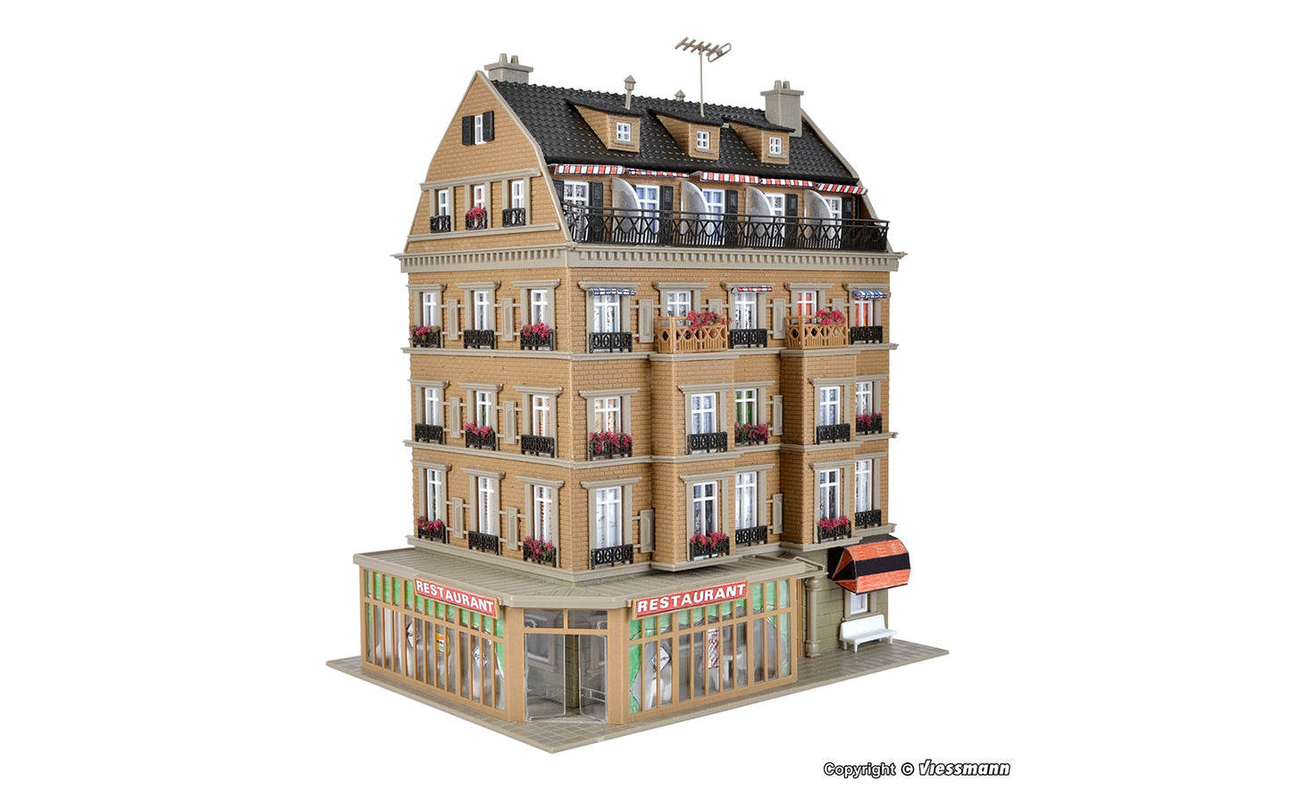 Vollmer 43781 Restaurant with Interior and LED Lighting Kit HO