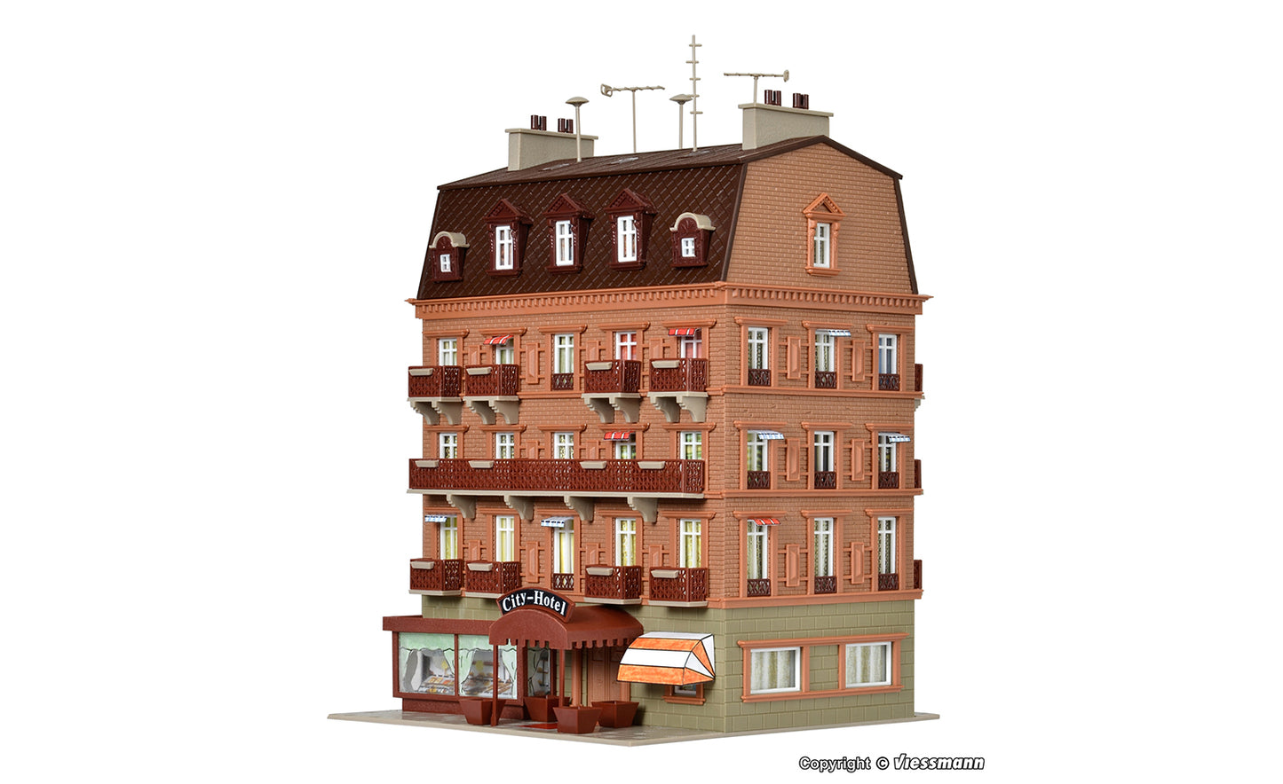 Vollmer 43782 City Hotel with Interior and LED Lighting Kit HO