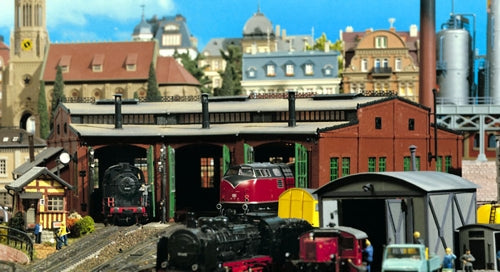 Vollmer 45754 Three Track Roundhouse with Door Lock Mechanism Kit HO