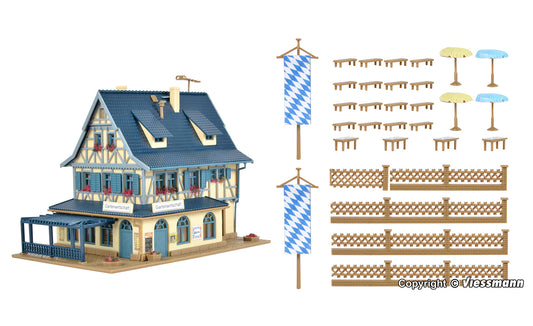 Vollmer 47698 Guest House with Beer Garden Kit N Gauge
