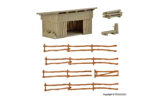 Vollmer 47716 Cattle Shelter with Fence Kit N Gauge